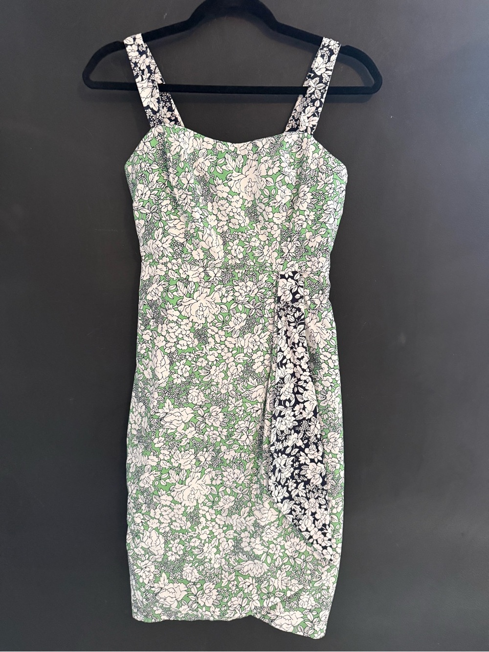 Maeve Anthropologie Keely Floral Midi Dress size 4 black and green